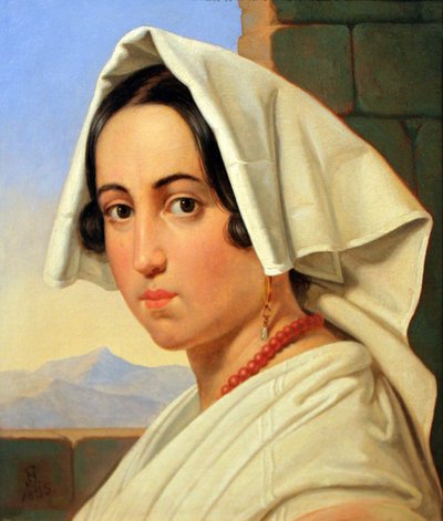 Portrait of a Young Italian Woman by Niels Simonsen